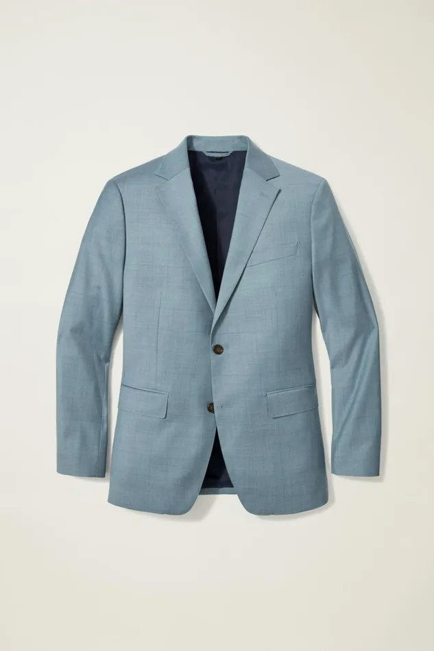 Men Jetsetter Wool Blazer Light Blue Windowpane Bonobos Blazers and Sport Coats