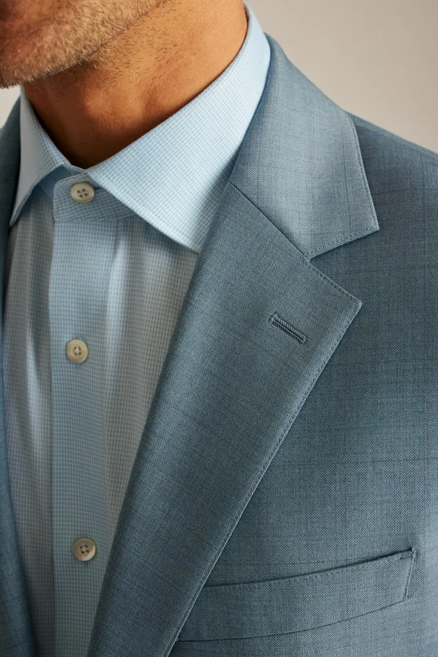 Men Jetsetter Wool Blazer Light Blue Windowpane Bonobos Blazers and Sport Coats