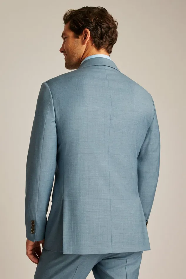 Men Jetsetter Wool Blazer Light Blue Windowpane Bonobos Blazers and Sport Coats