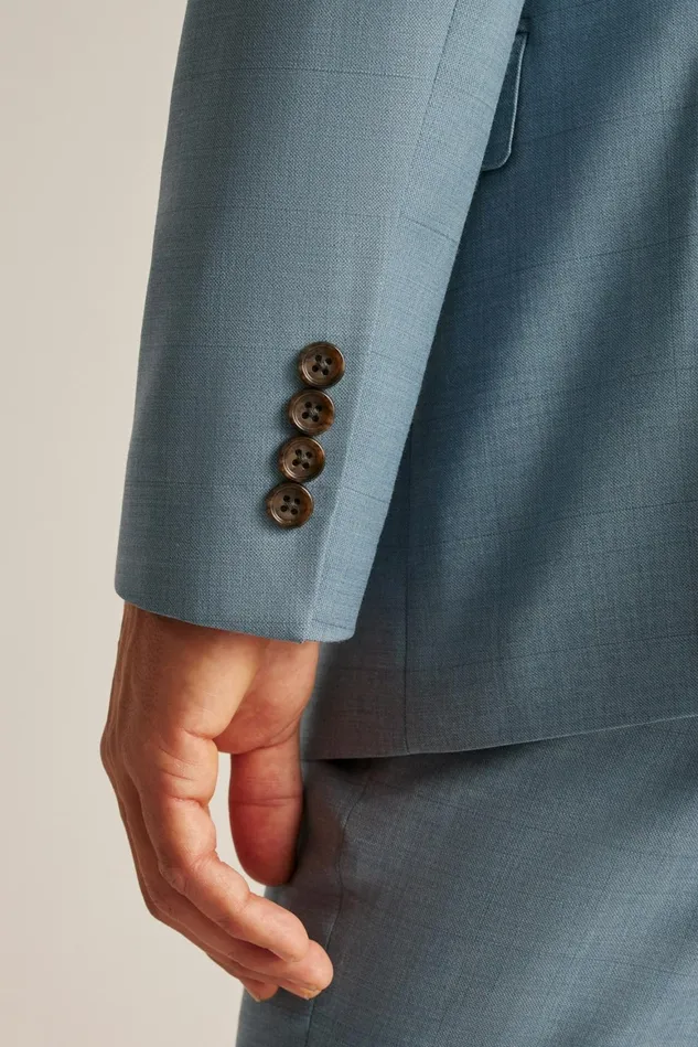 Men Jetsetter Wool Blazer Light Blue Windowpane Bonobos Blazers and Sport Coats