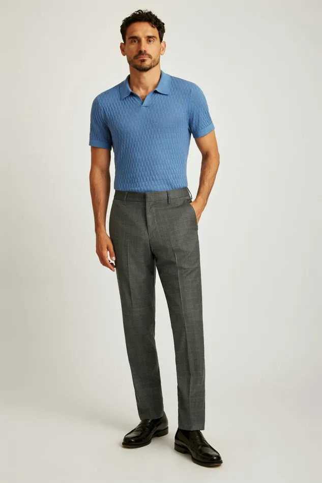 Men Jetsetter Wool Dress Pant Charcoal Glen Check Bonobos Dress Pants