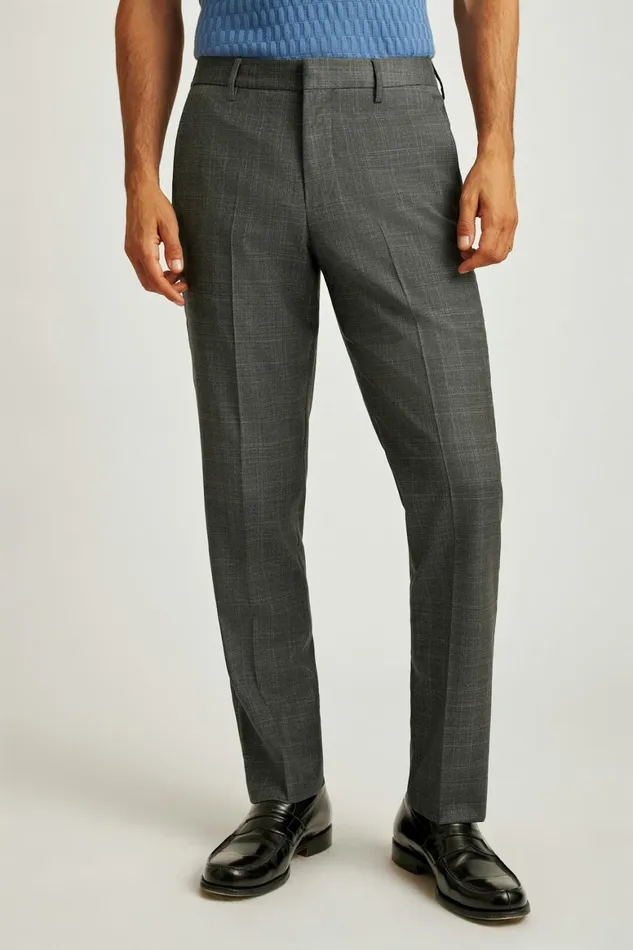 Men Jetsetter Wool Dress Pant Charcoal Glen Check Bonobos Dress Pants