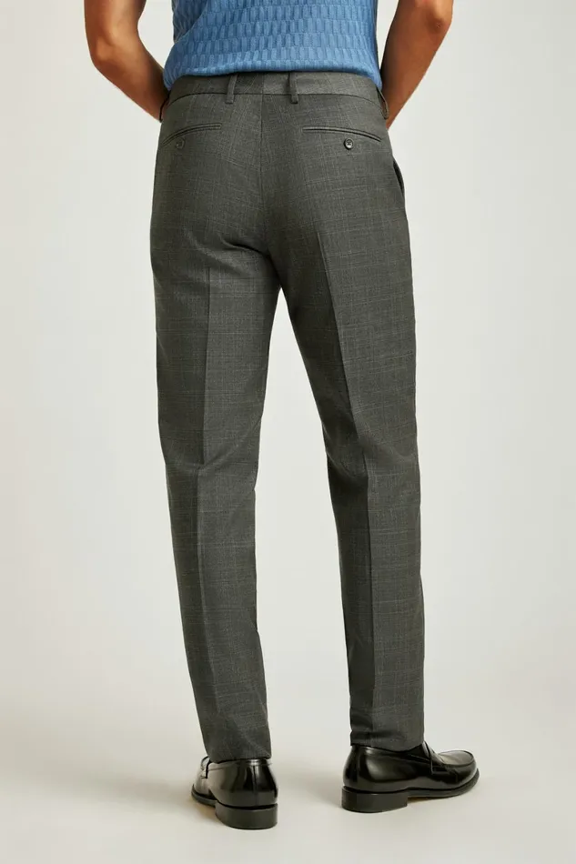 Men Jetsetter Wool Dress Pant Charcoal Glen Check Bonobos Dress Pants
