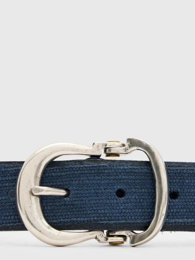 Men Leather Belts John Varvatos FILMORE BELT Hazy Blue