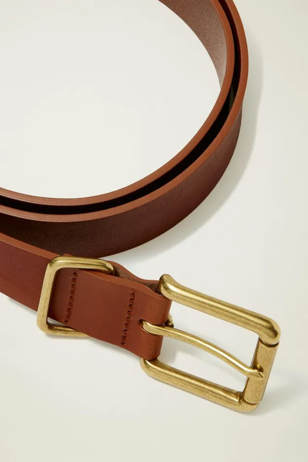 Men Leather Jeans Belt Light Brown With Bronze Bonobos Belts