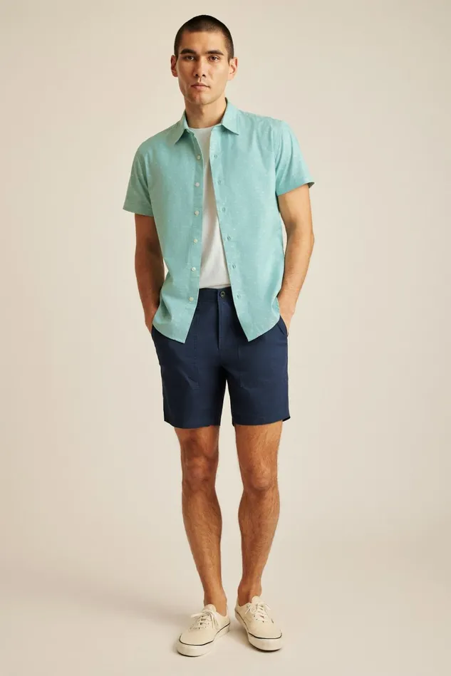 Men Lightweight Travel Short Maritime Blue Bonobos Chino Shorts