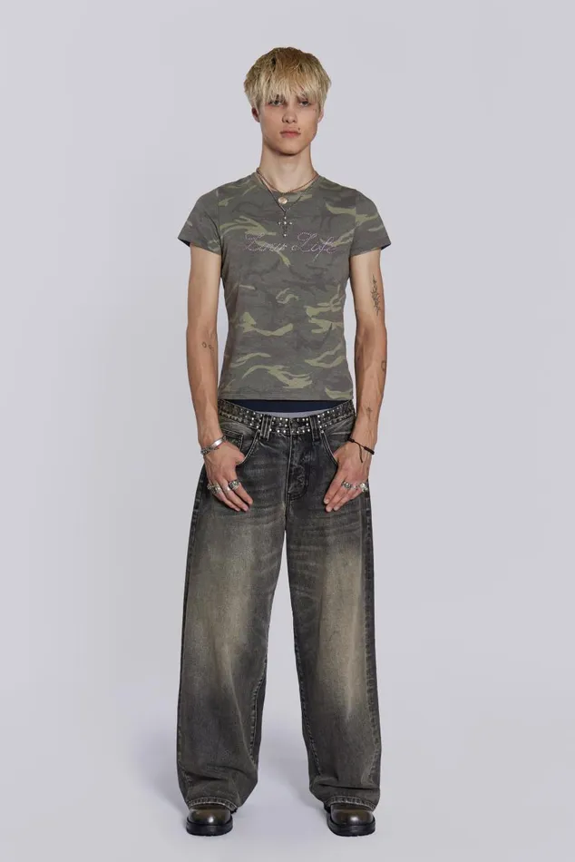 Men Low Life Camo Tshirt Jaded London TShirts and Vests