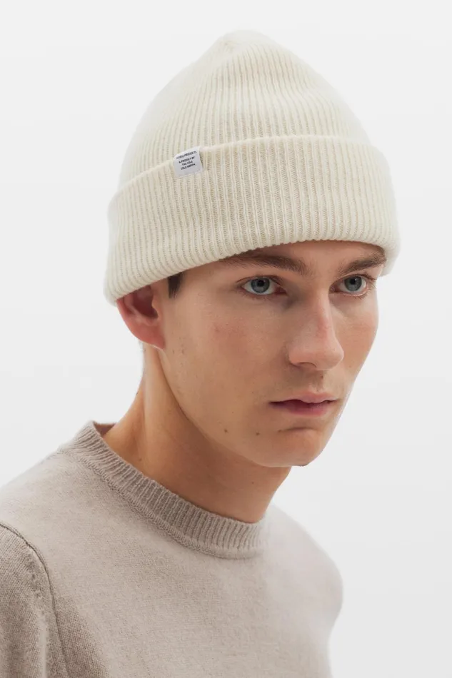 Men Norse Projects Beanies Wool Cotton Rib Beanie Dark Navy