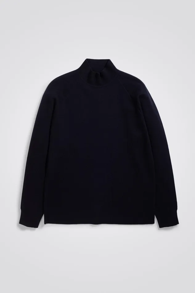 Men Norse Projects Knitwear Bruce Milano Mock Neck Dark Navy