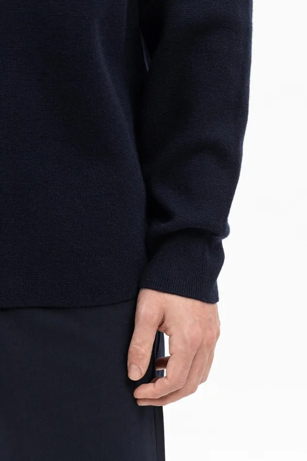 Men Norse Projects Knitwear Bruce Milano Mock Neck Dark Navy