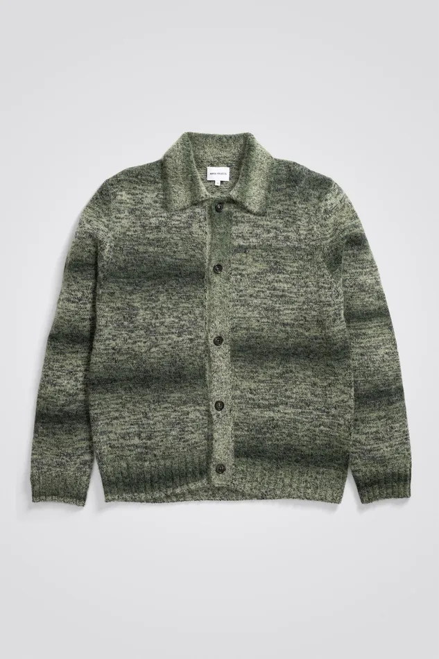 Men Norse Projects Knitwear Erik Space Dye Knit Jacket Army Green