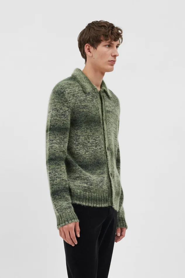 Men Norse Projects Knitwear Erik Space Dye Knit Jacket Army Green