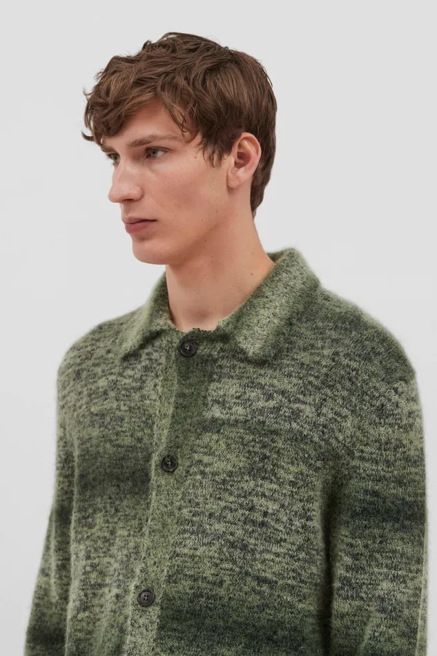 Men Norse Projects Knitwear Erik Space Dye Knit Jacket Army Green