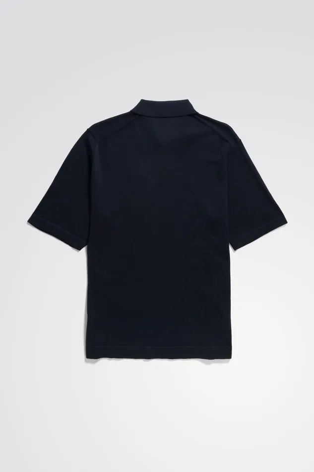 Men Norse Projects Knitwear Jon Tech Merino SS Polo Dark Navy