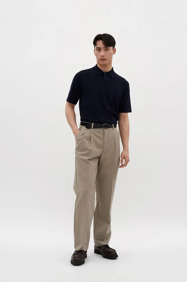 Men Norse Projects Knitwear Jon Tech Merino SS Polo Dark Navy
