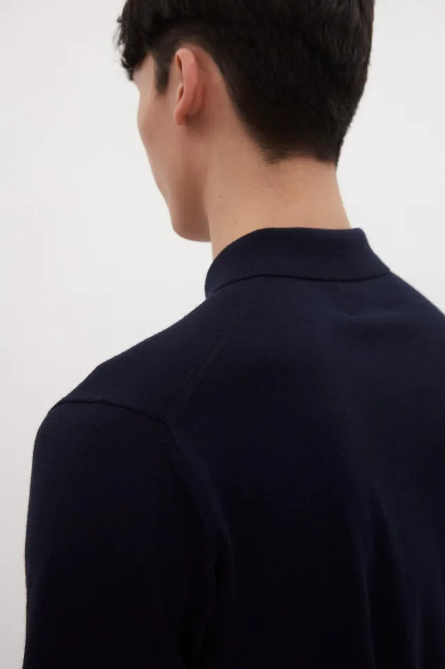 Men Norse Projects Knitwear Jon Tech Merino SS Polo Dark Navy