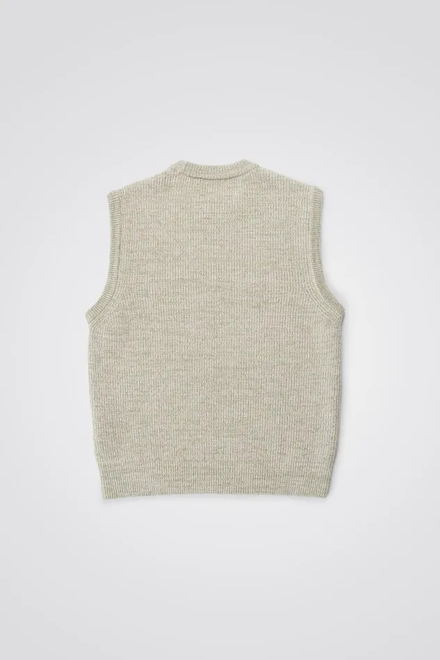 Men Norse Projects Knitwear Manfred Wool Cotton Rib Vest Sediment Green
