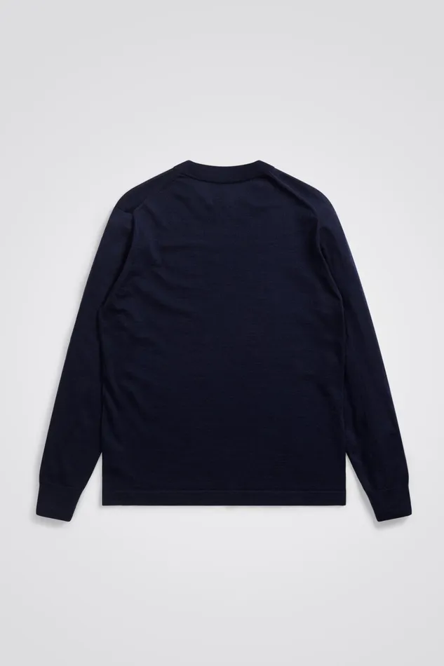 Men Norse Projects Knitwear Teis Tech Merino Sweater Dark Navy
