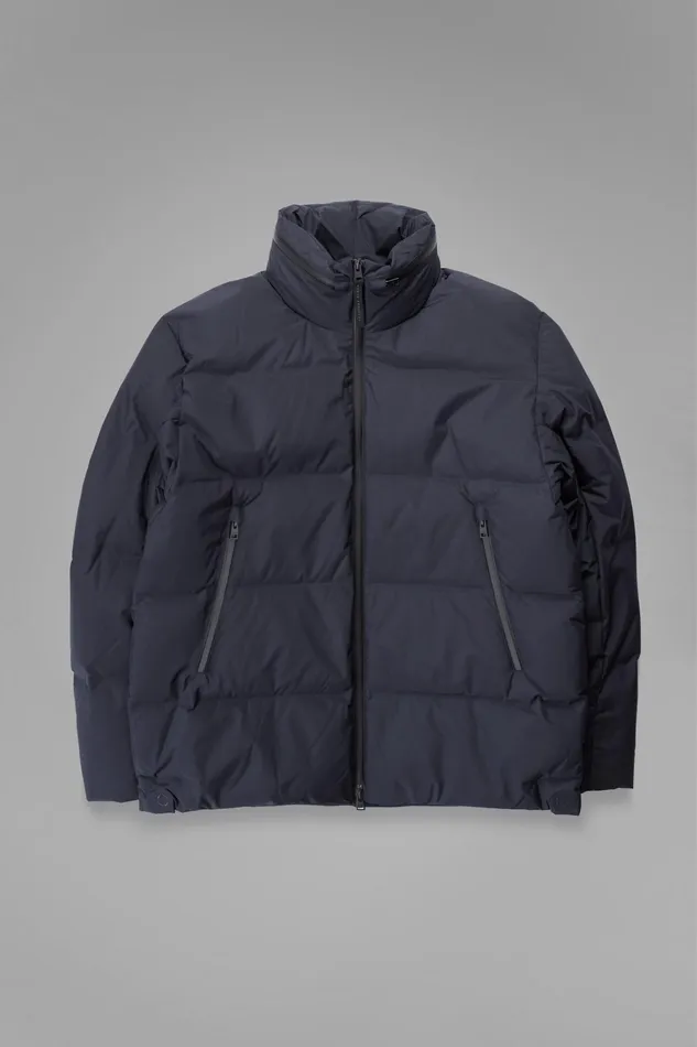 Men Norse Projects Outerwear Stand Collar Short Down Jacket Pertex Shield Dark Navy