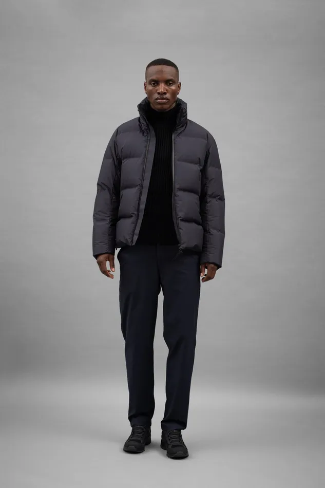 Men Norse Projects Outerwear Stand Collar Short Down Jacket Pertex Shield Dark Navy