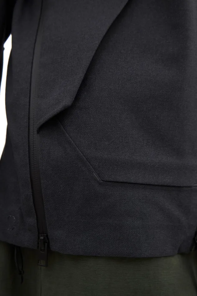 Men Norse Projects Outerwear Textured Twill GoreTex 3L Stand Collar Jacket Charcoal Grey