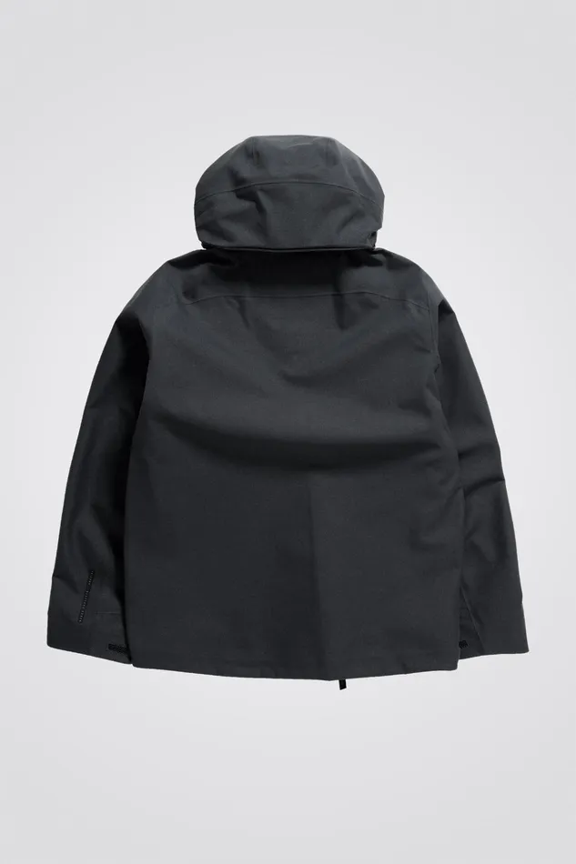 Men Norse Projects Outerwear Textured Twill GoreTex 3L Stand Collar Jacket Charcoal Grey
