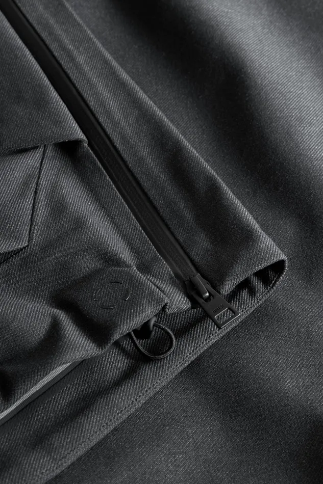 Men Norse Projects Outerwear Textured Twill GoreTex 3L Stand Collar Jacket Charcoal Grey