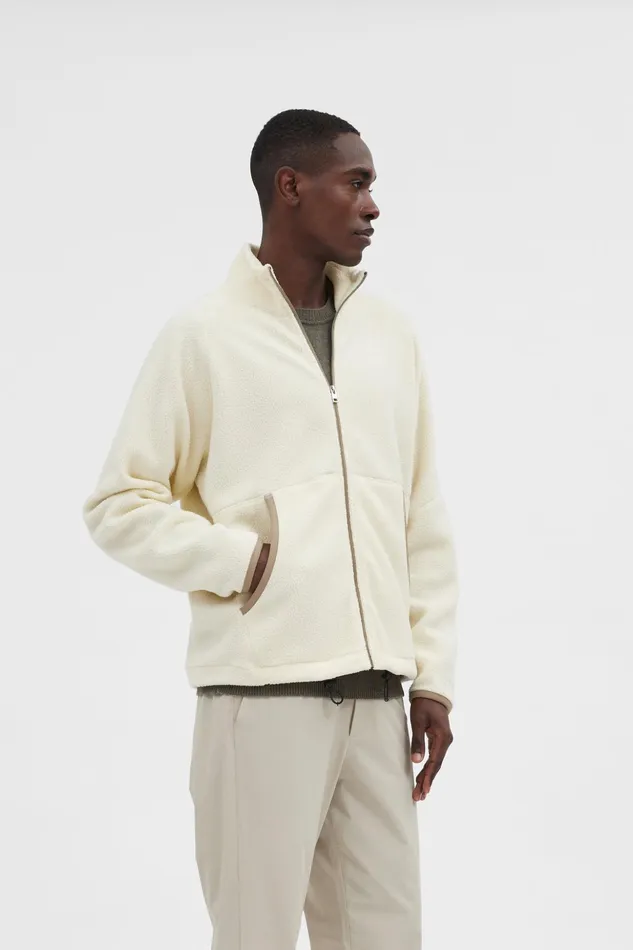 Men Norse Projects Outerwear Tycho Fleece Full Zip Jacket Ecru