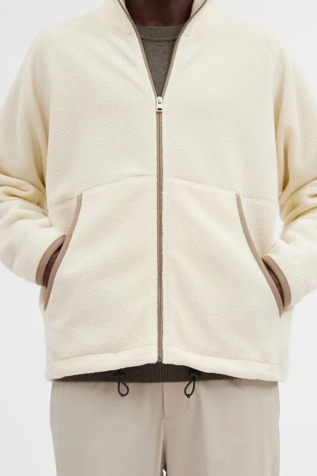 Men Norse Projects Outerwear Tycho Fleece Full Zip Jacket Ecru