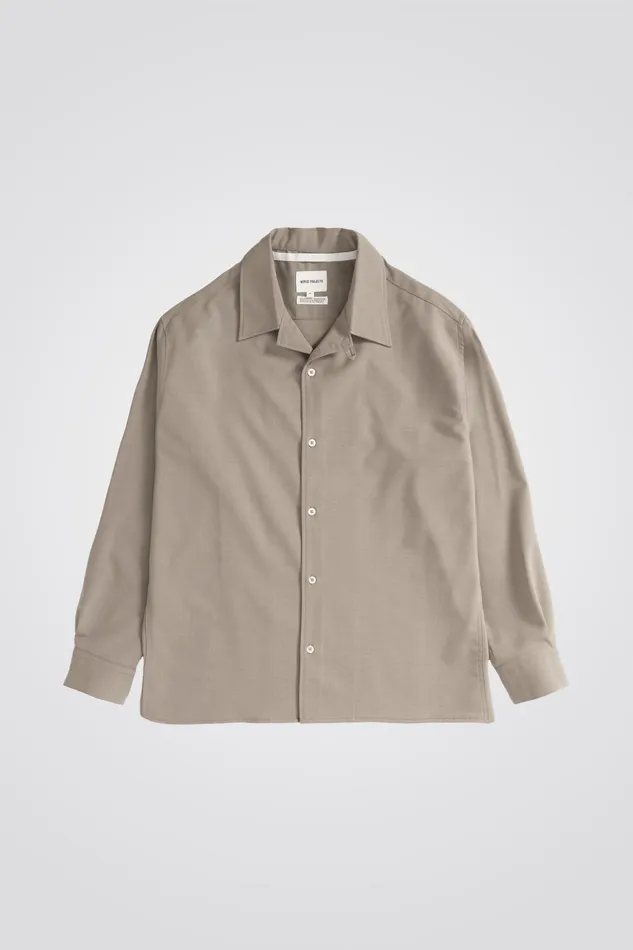 Men Norse Projects Shirting Carsten Light Wool LS Shirt Light Khaki