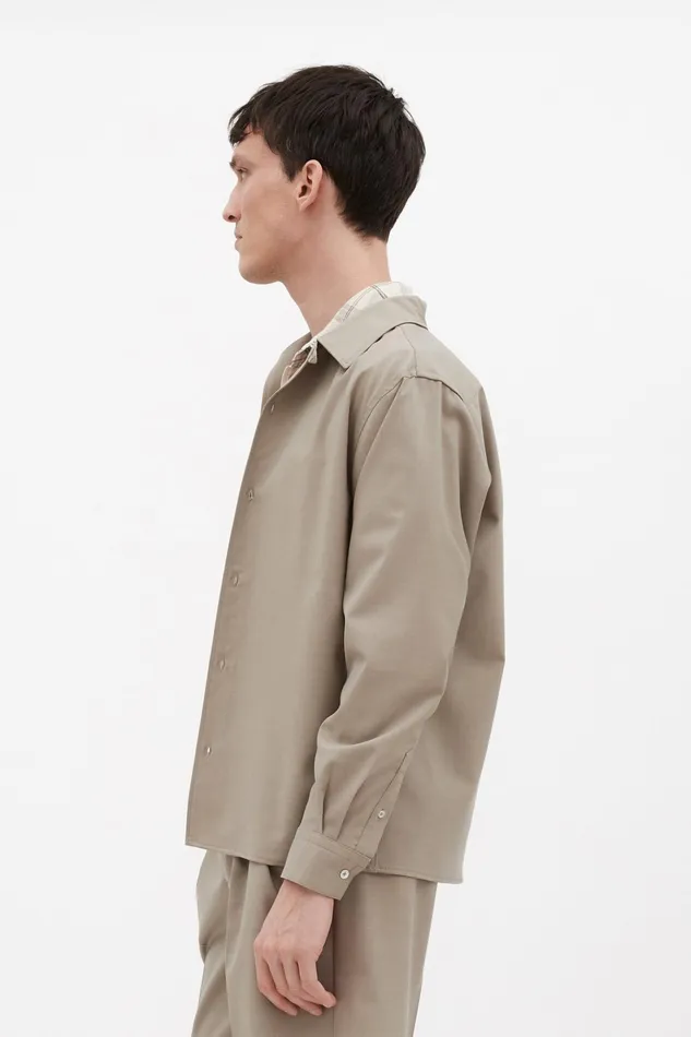 Men Norse Projects Shirting Carsten Light Wool LS Shirt Light Khaki