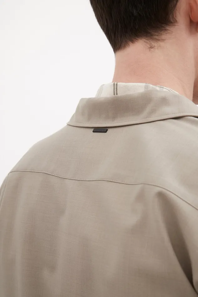 Men Norse Projects Shirting Carsten Light Wool LS Shirt Light Khaki