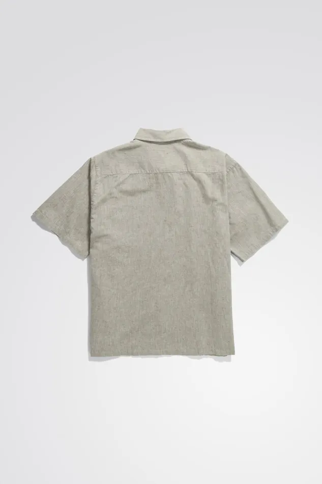 Men Norse Projects Shirting Ivan Relaxed Cotton Linen SS Shirt Ivy Green