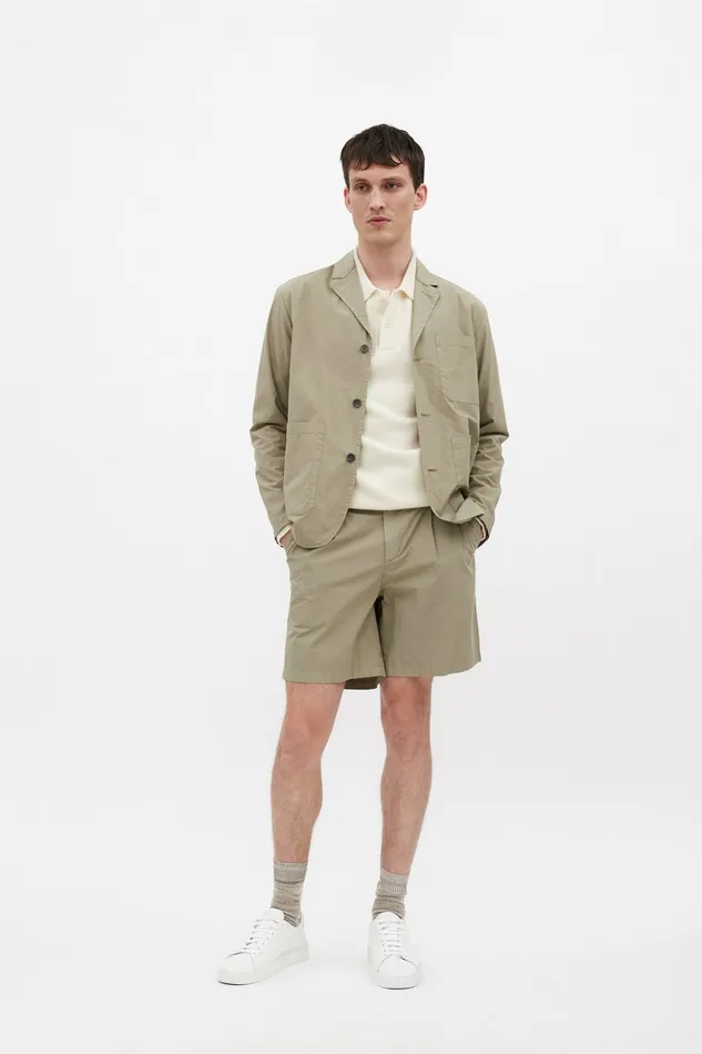 Men Norse Projects Shorts Benn Relaxed Typewriter Pleated Short Clay