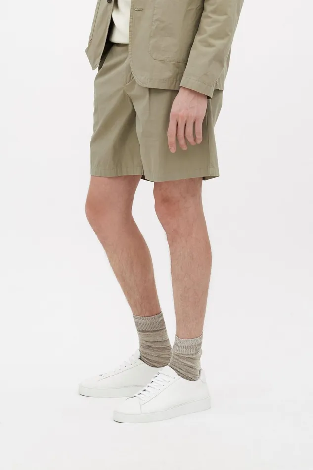 Men Norse Projects Shorts Benn Relaxed Typewriter Pleated Short Clay