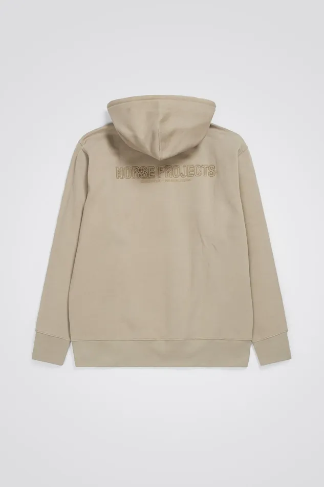Men Norse Projects Sweatshirts Arne Relaxed Fleece N Logo Hoodie Sand