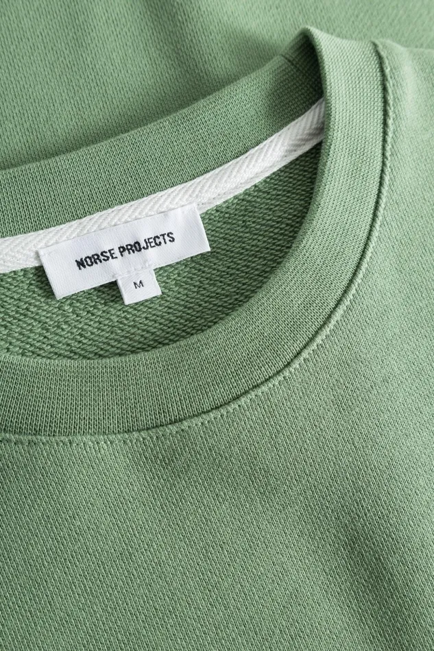 Men Norse Projects Sweatshirts Vagn Classic Crew Linden Green