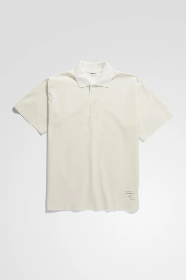 Men Norse Projects TShirts Espen Loose Printed SS Polo Ecru