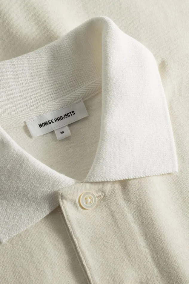 Men Norse Projects TShirts Espen Loose Printed SS Polo Ecru