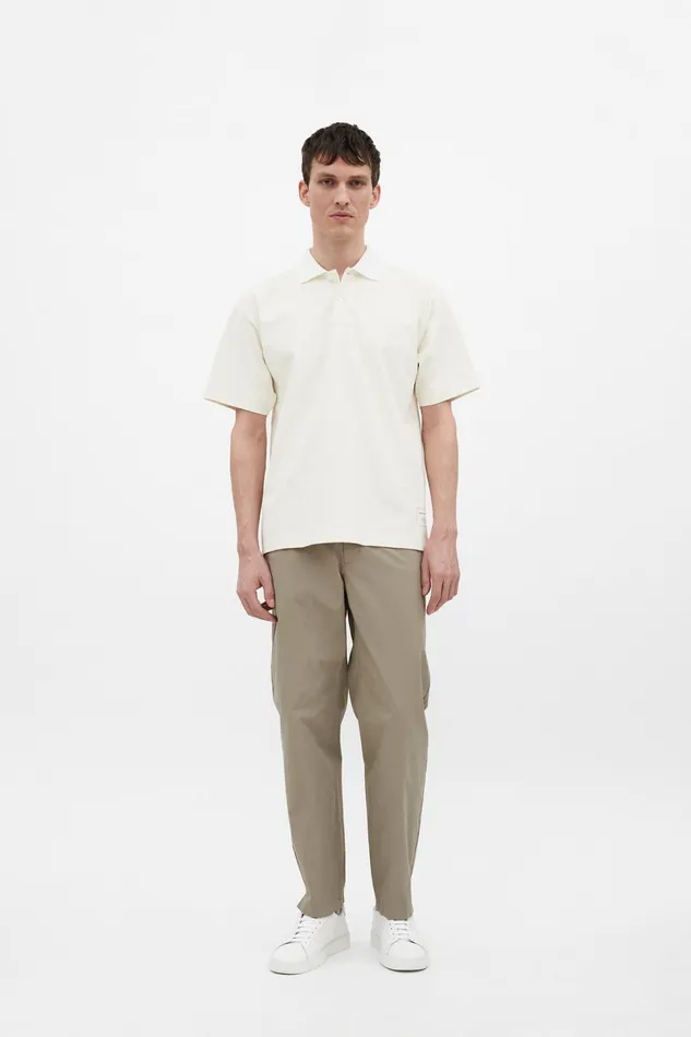 Men Norse Projects TShirts Espen Loose Printed SS Polo Ecru