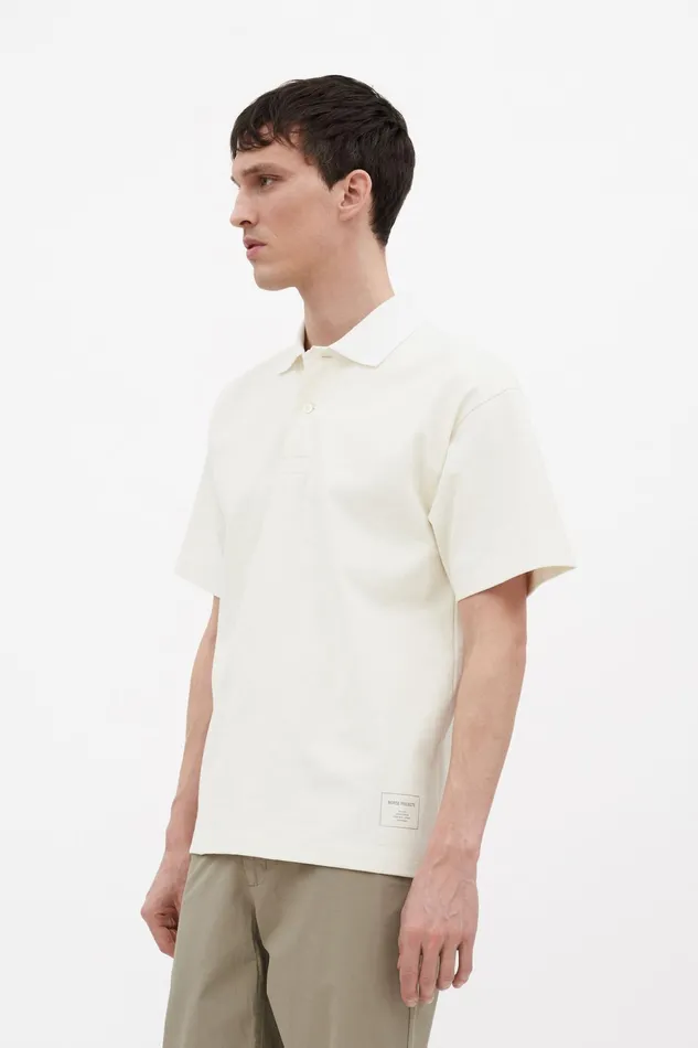 Men Norse Projects TShirts Espen Loose Printed SS Polo Ecru