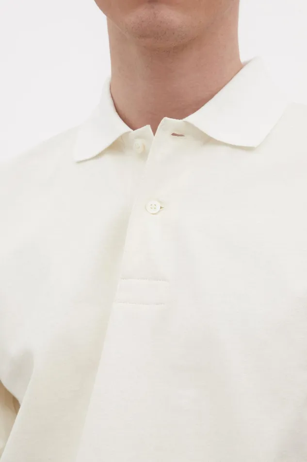 Men Norse Projects TShirts Espen Loose Printed SS Polo Ecru