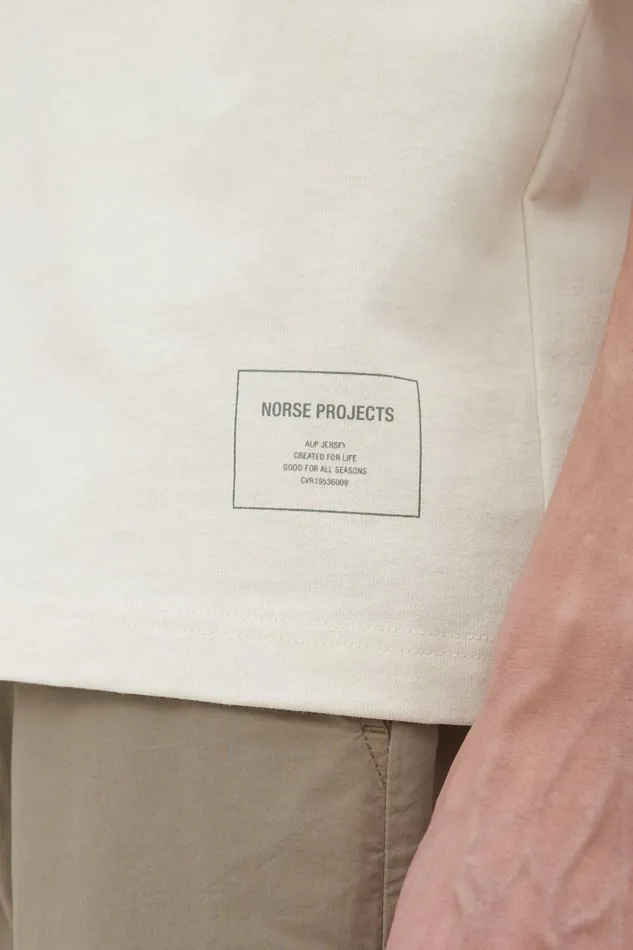 Men Norse Projects TShirts Espen Loose Printed SS Polo Ecru