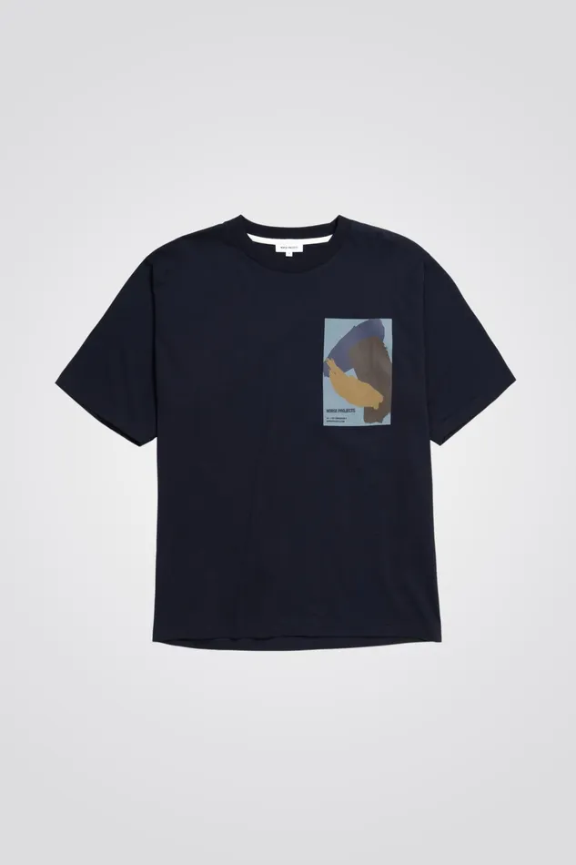 Men Norse Projects TShirts Simon Brush Print TShirt Dark Navy