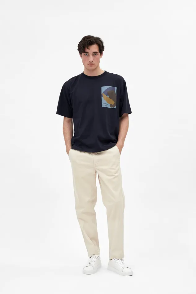 Men Norse Projects TShirts Simon Brush Print TShirt Dark Navy