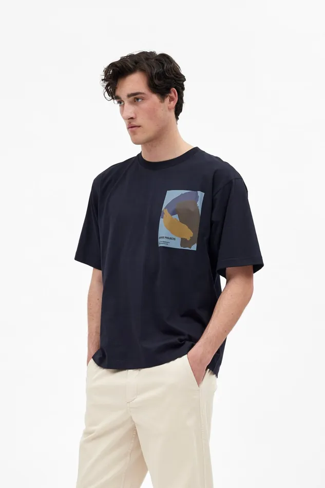 Men Norse Projects TShirts Simon Brush Print TShirt Dark Navy
