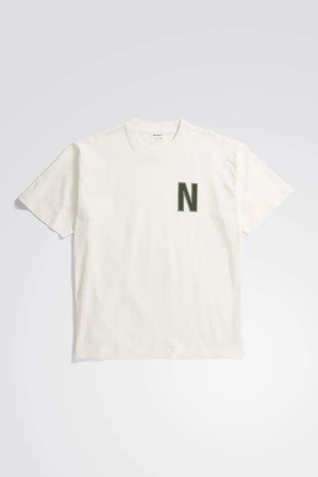 Men Norse Projects TShirts Simon Loose Organic Heavy Jersey Large N TShirt Ecru