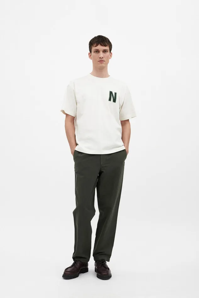Men Norse Projects TShirts Simon Loose Organic Heavy Jersey Large N TShirt Ecru