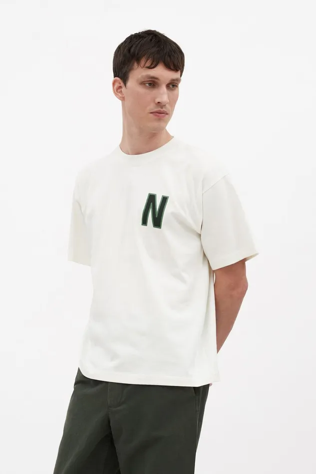 Men Norse Projects TShirts Simon Loose Organic Heavy Jersey Large N TShirt Ecru