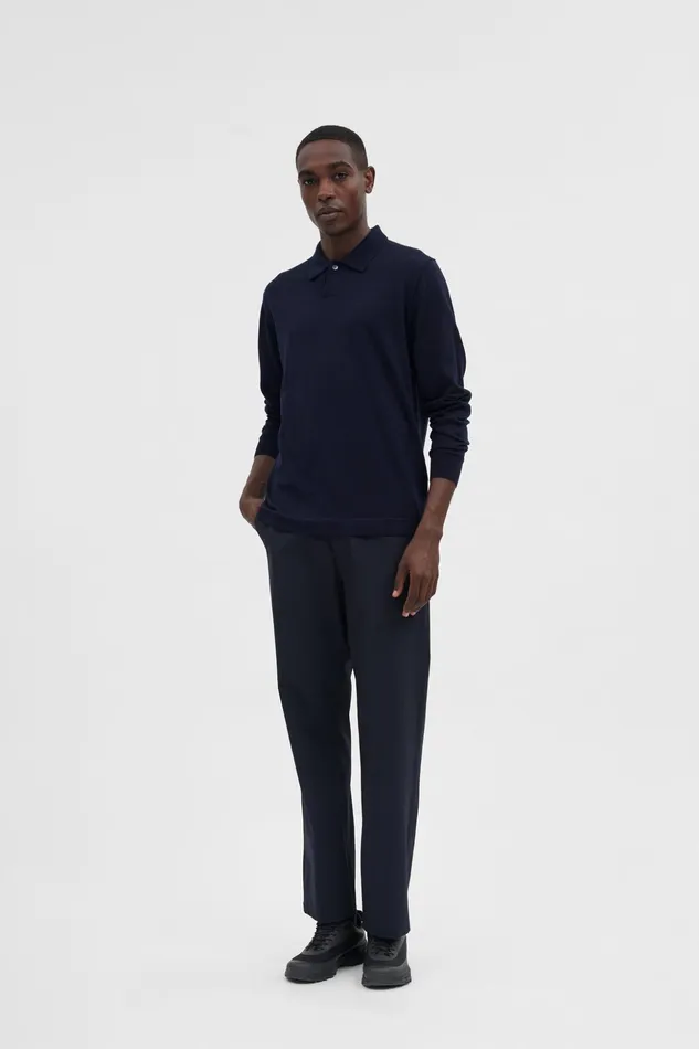 Men Norse Projects Trousers Aaren Travel Light Dark Navy